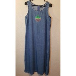 CB Casuals Sleeveless Long Midi Denim Dress Size Medium